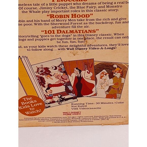 Walt Disney Video-A-Longs The Disney Classics (VHS, 1986) - Tested l! - Picture 3 of 7